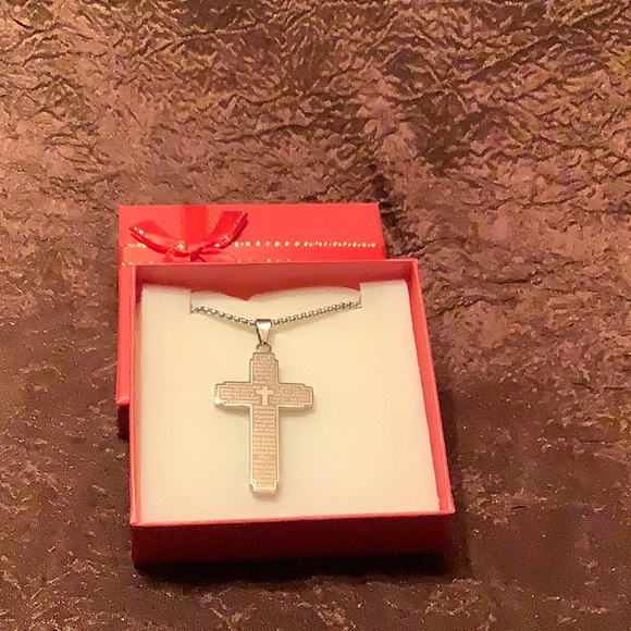 Lord Prayer Cross Necklace - Picture 2 of 4